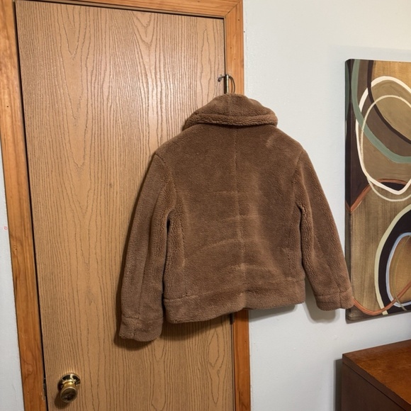 Banana Republic Factory Small Brown Long Sleeve Full-Zip Teddy Jacket - EUC - Picture 2 of 5